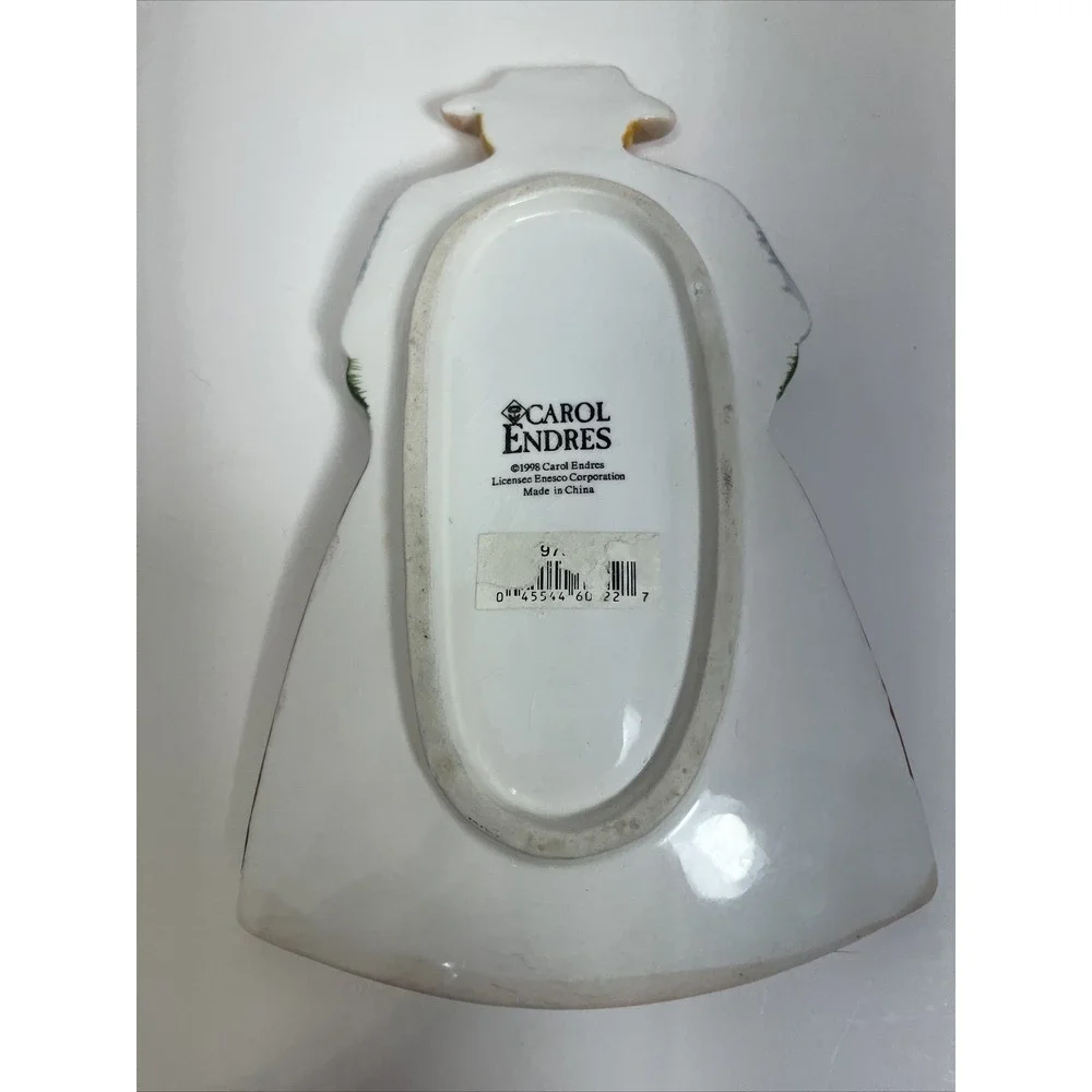 Enesco 90s Carol Endres Spoon Rest Storage Scouring Pad Holder Lady Basket